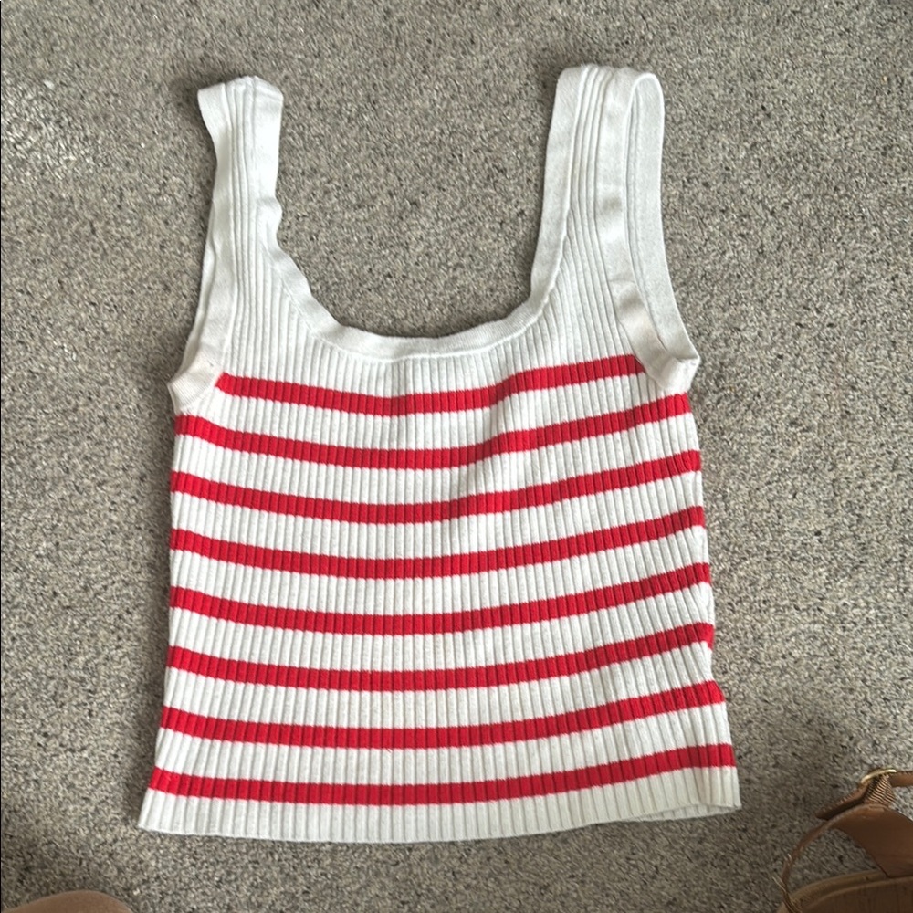 H&M White and Red Tank Top (supa fye)